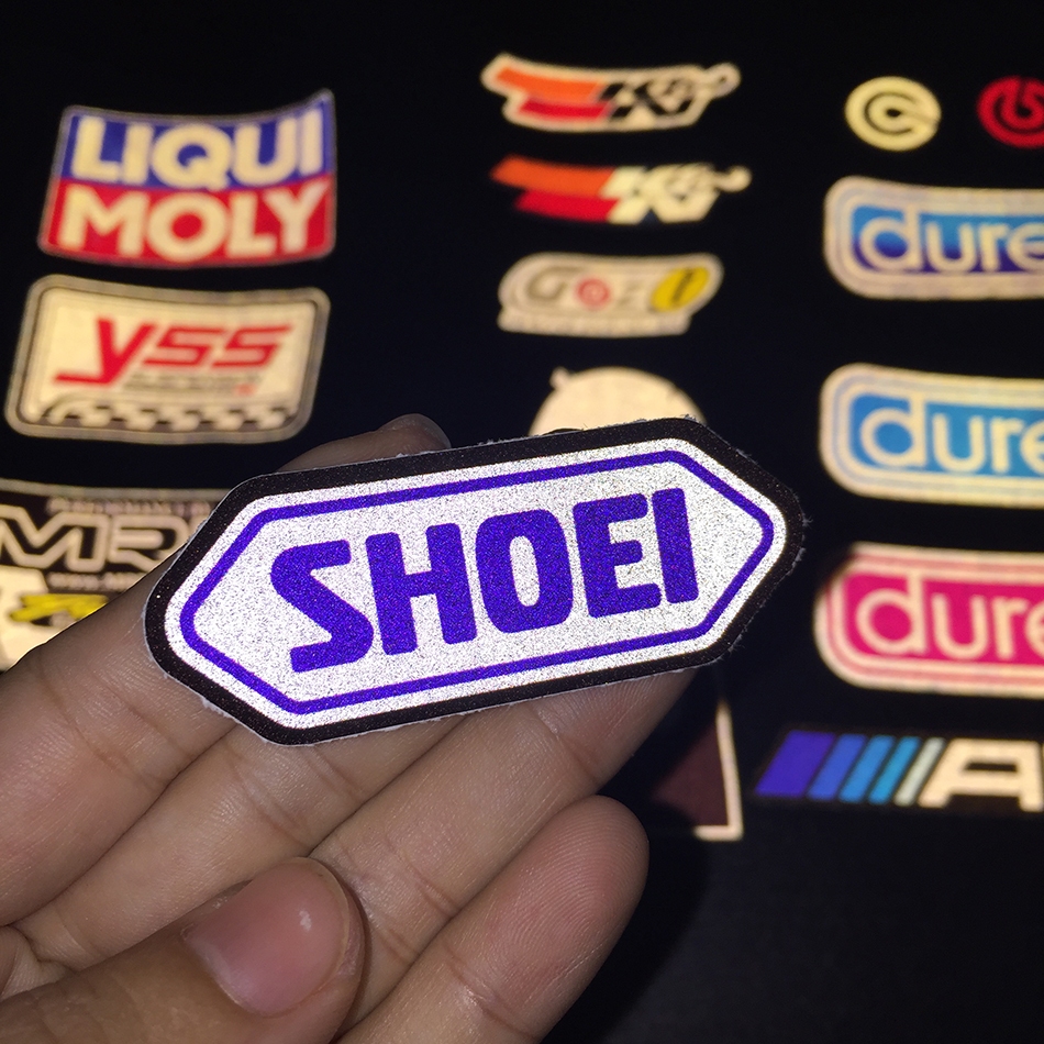Logo SHOEI[6.5x2.5cm] decal phản quang 3 M cao cấp chống nước. Hình dán sắc nét, bền màu, dính chặt.