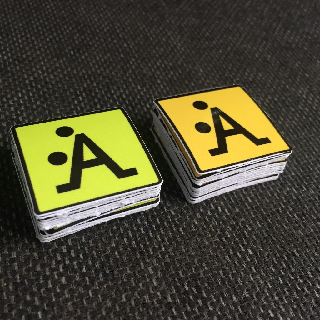 Combo 4 hình logo mini chữ A bựa. Decal cao cấp chống nước dán xe trang trí