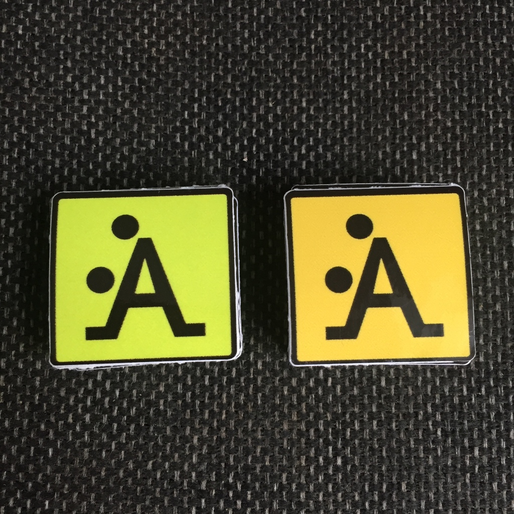 Combo 4 hình logo mini chữ A bựa. Decal cao cấp chống nước dán xe trang trí