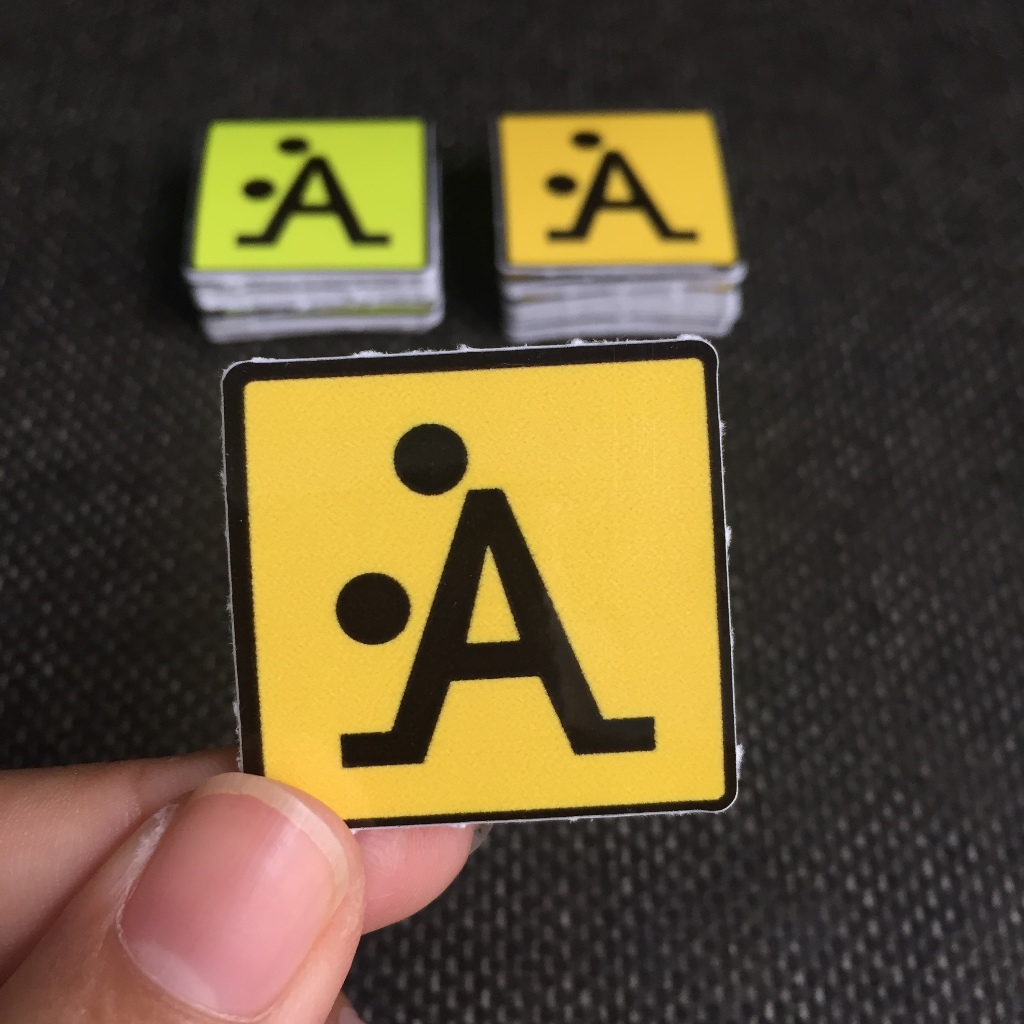 Combo 4 hình logo mini chữ A bựa. Decal cao cấp chống nước dán xe trang trí