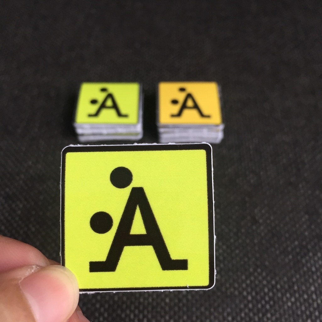 Combo 4 hình logo mini chữ A bựa. Decal cao cấp chống nước dán xe trang trí