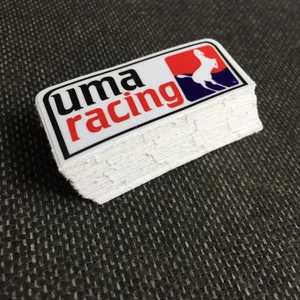 UMA RACING[7.8x3cm] decal cao cấp chống nước, sắc nét, bền màu, dính chặt. Hình dán logo trang trí mọi nơi