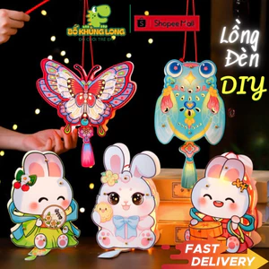 Lễ Hội Đèn Lồng DIY Dạ Quang BỐ KHỦNG LONG Handmade Phát Sáng Lồng Đèn Con Thỏ Trong Suốt Làm Thủ Công