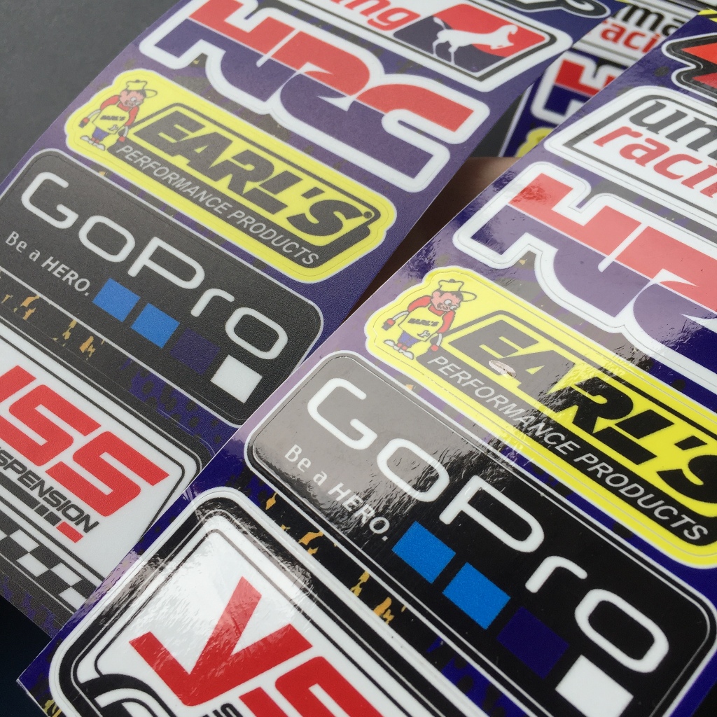 Set 6 logo RAcing BÓNG / NHÁM. Decal sticker hình dán cao cấp chống nước không bay màu