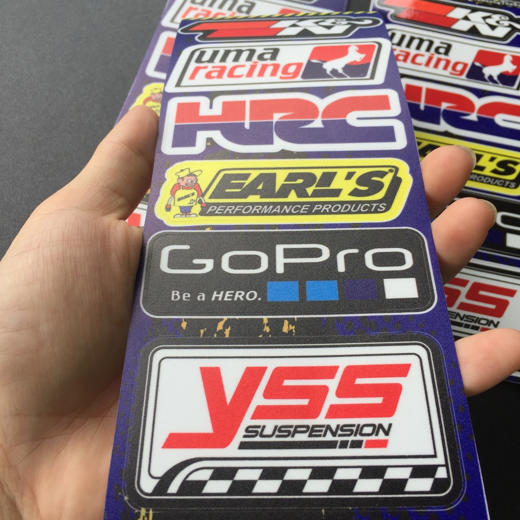 Set 6 logo RAcing BÓNG / NHÁM. Decal sticker hình dán cao cấp chống nước không bay màu