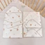 Ủ choàng chất liệu cotton waffle hoạ tiết Monona x Joonee họa tiết xinh xắn đi kèm dây đai