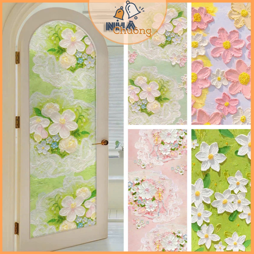 Giấy dán kính mờ TĨNH ĐIỆN KHÔNG KEO, decal dán mờ kính cửa sổ, đề can dán kính phòng ngủ nhà tắm
