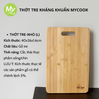 Thớt tre hình chữ nhật chống bám mùi, gỗ tre an toàn kháng khuẩn MyCook