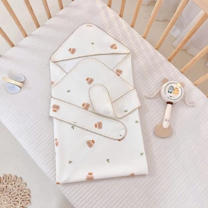 Ủ choàng chất liệu cotton chất liệu cực xịn họa tiết xinh xắn waffle hoạ tiết Monona x Joonee