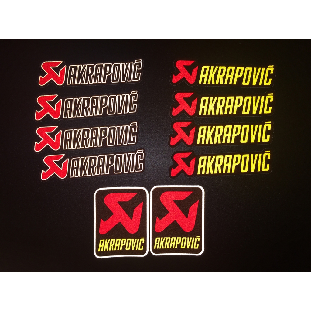 Logo Akrapovic [12x3.2cm] decal phản quang 3M. Hình dán chống nước, sắc nét bền màu