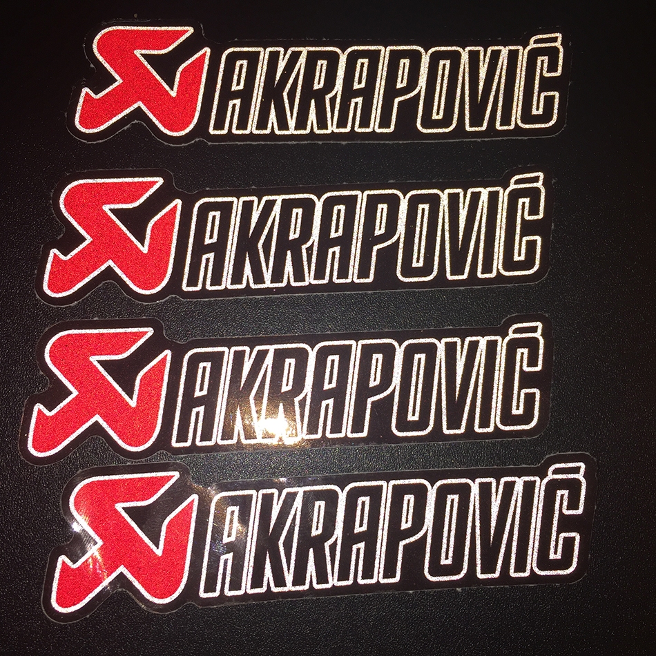 Logo Akrapovic [12x3.2cm] decal phản quang 3M. Hình dán chống nước, sắc nét bền màu