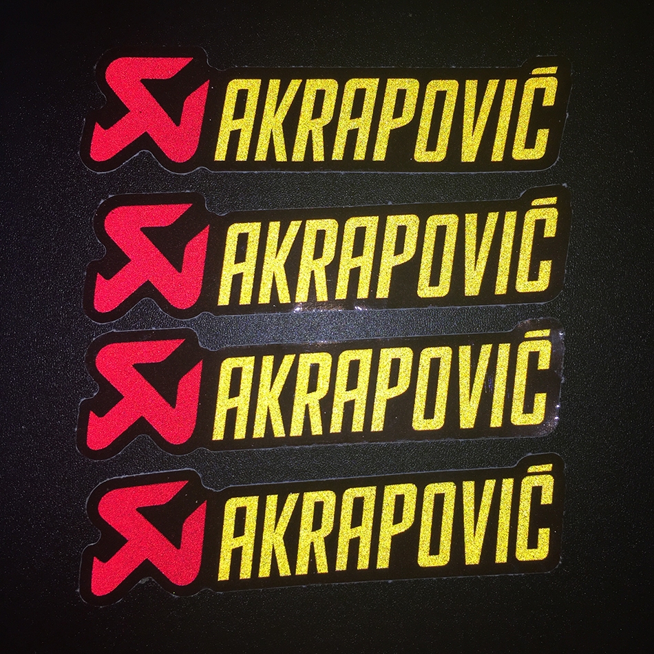 Logo Akrapovic [12x3.2cm] decal phản quang 3M. Hình dán chống nước, sắc nét bền màu