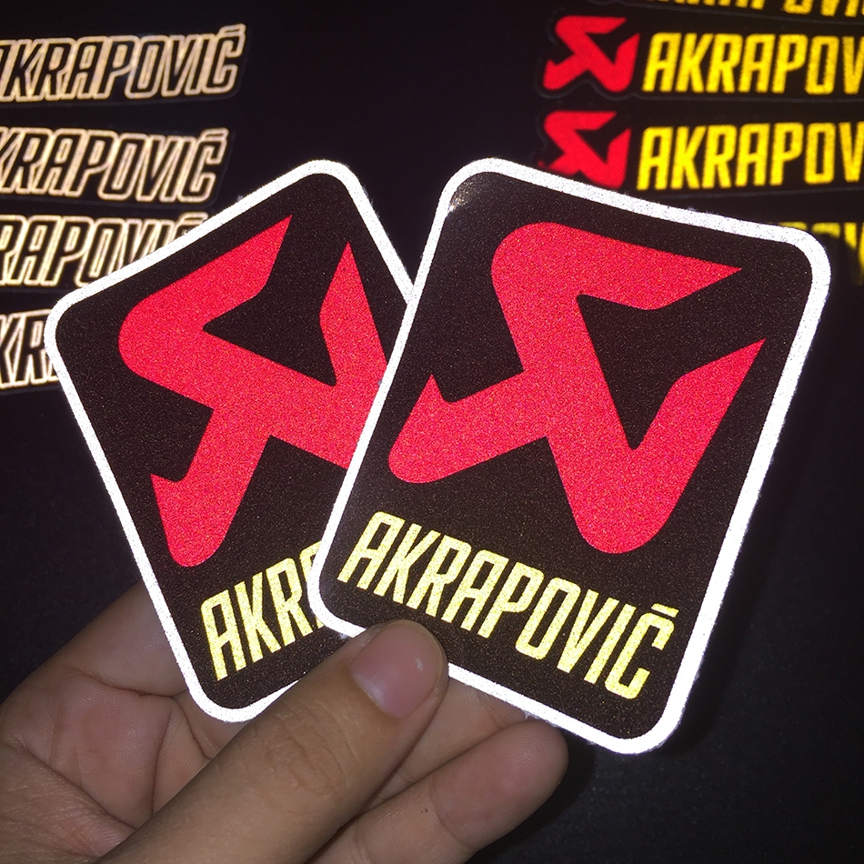 Logo Akrapovic [12x3.2cm] decal phản quang 3M. Hình dán chống nước, sắc nét bền màu