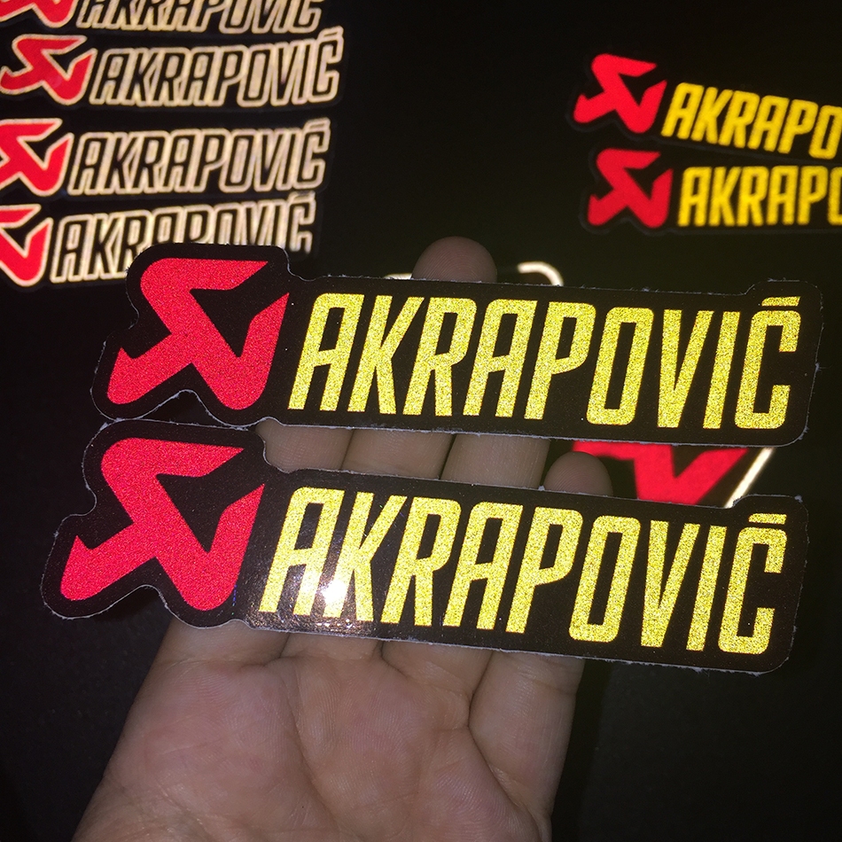 Logo Akrapovic [12x3.2cm] decal phản quang 3M. Hình dán chống nước, sắc nét bền màu