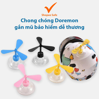 Chong chóng Doremon gắn mũ bảo hiểm dễ thương, phụ kiện trang trí mũ siêu cute