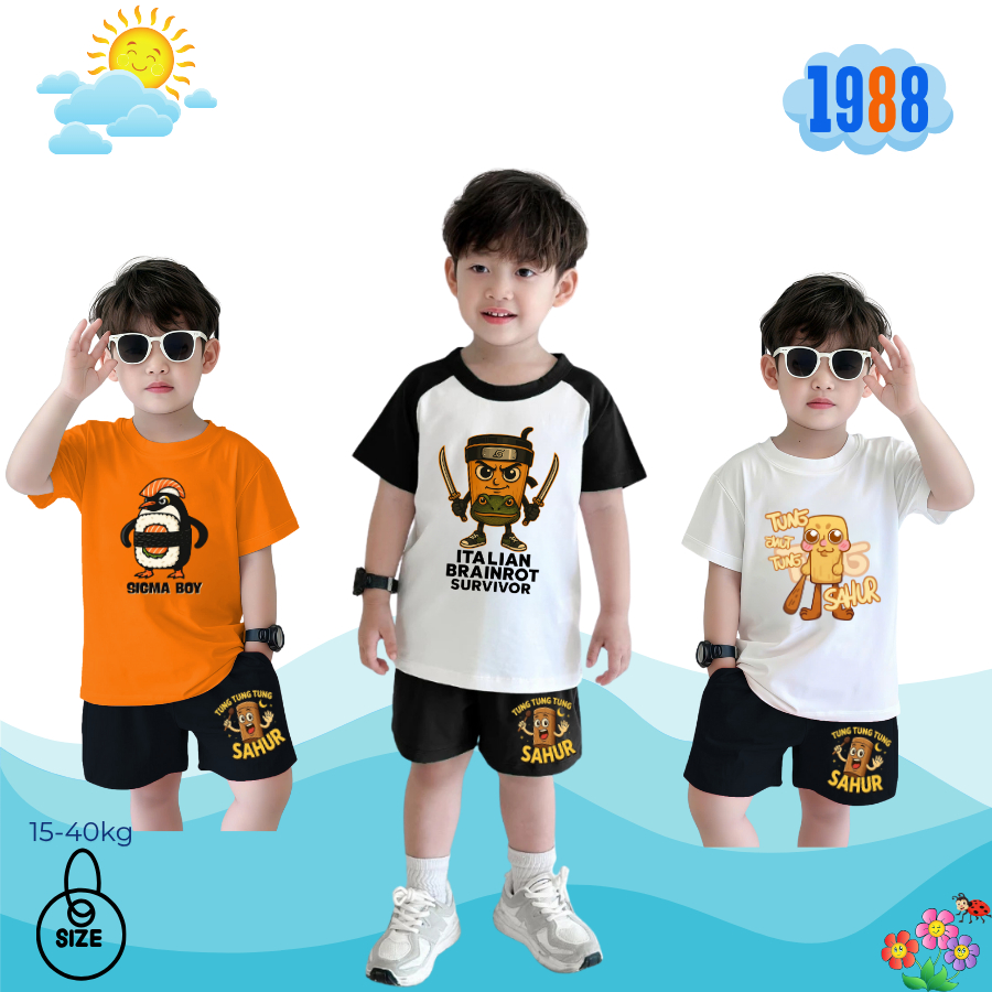 áo thun in họa tiết meme quần short