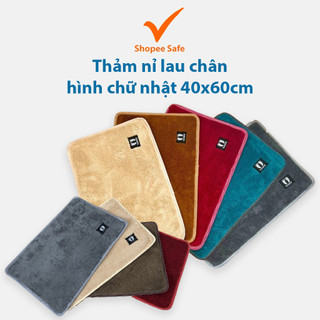 Thảm nỉ lau chân hình chữ nhật 40x60cm, thảm chùi chân chống trơn siêu mềm mịn