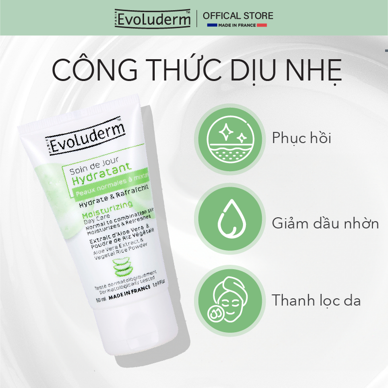 COMBO TBC Cho Da Mặt Evoluderm 150ml Và Kem Dưỡng Ẩm Ban Ngày Evoluderm 50ml