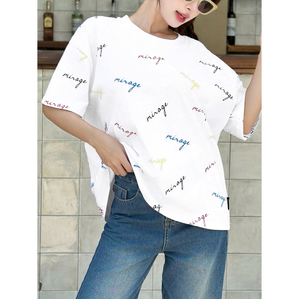 Áo Thun Mirage In Full Chữ Màu Trắng Local Brand Chất 100% Cotton Mềm Mịn Thoáng Mát
