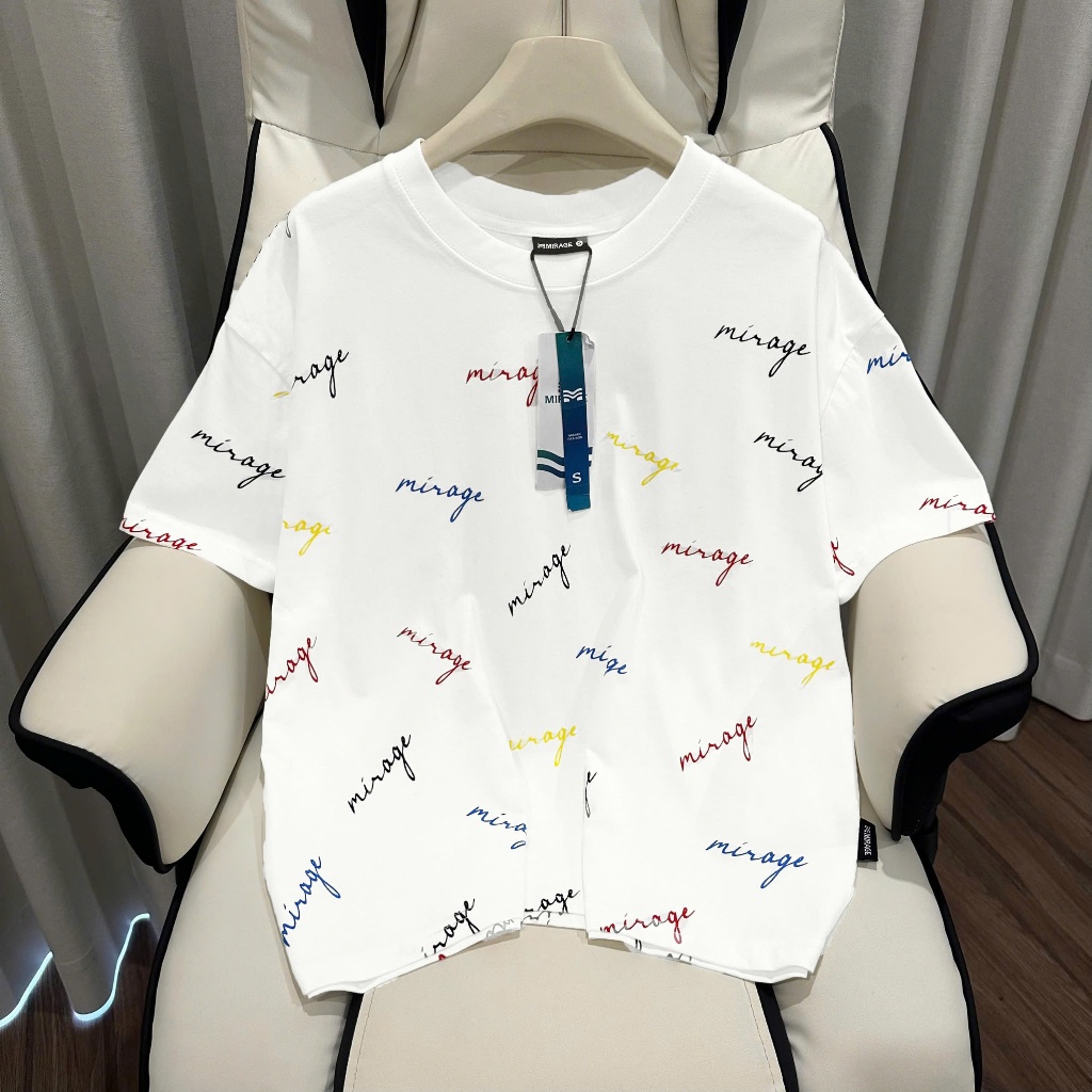 Áo Thun Mirage In Full Chữ Màu Trắng Local Brand Chất 100% Cotton Mềm Mịn Thoáng Mát