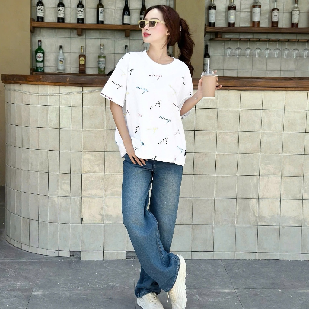 Áo Thun Mirage In Full Chữ Màu Trắng Local Brand Chất 100% Cotton Mềm Mịn Thoáng Mát
