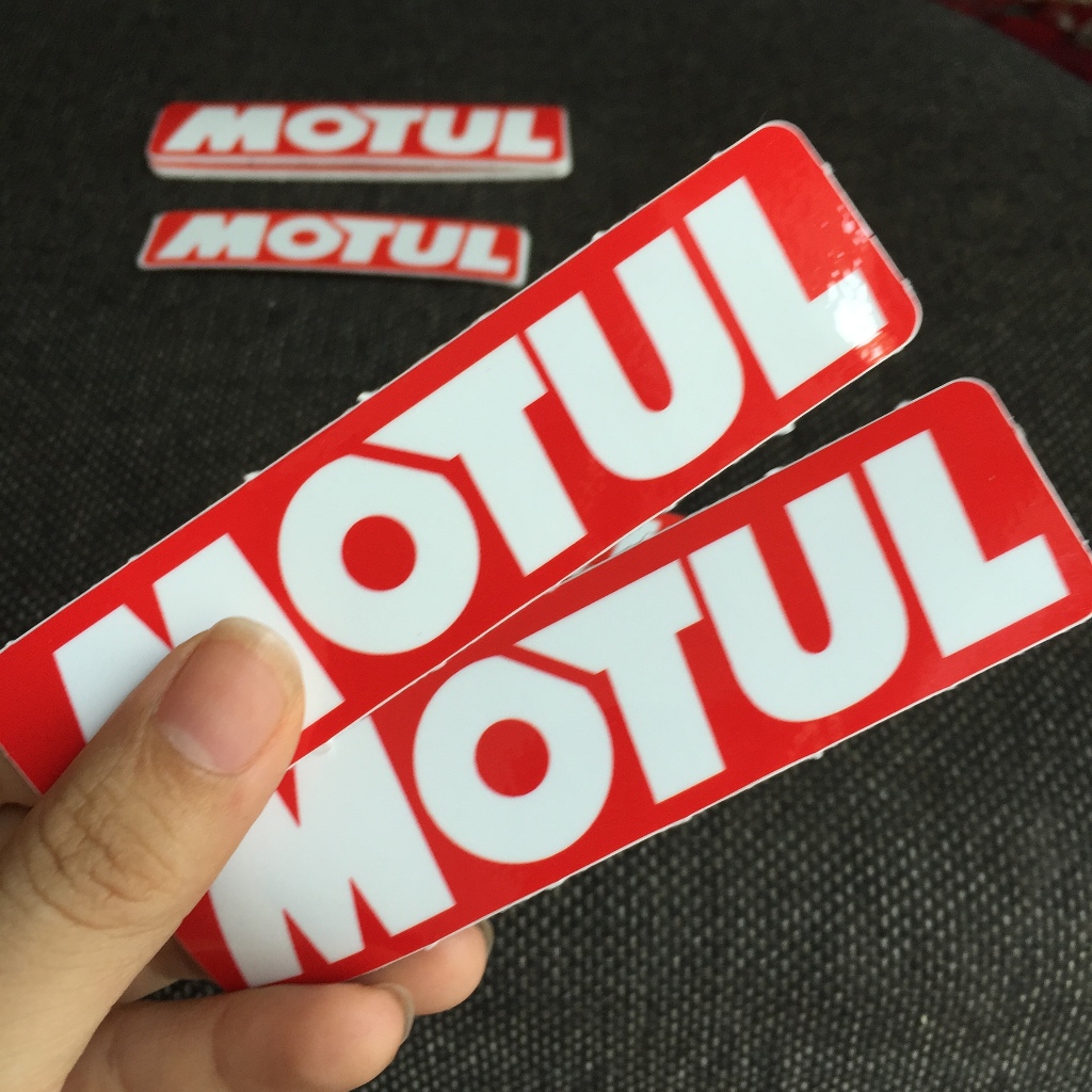 Mo tul[11x3cm] decal cao cấp chống nước, sắc nét, bền màu, dính chặt. Hình dán logo trang trí mọi nơi in theo yêu cầu