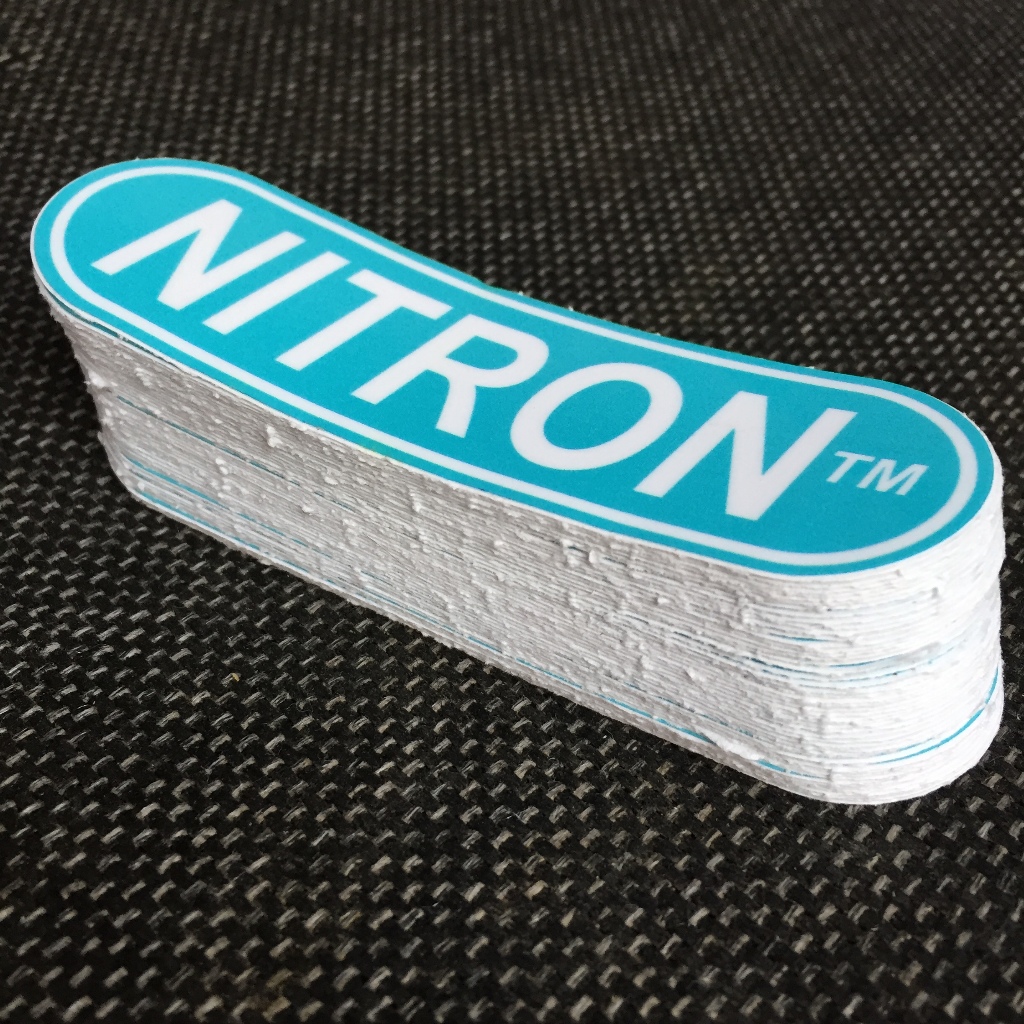 NITRON [10X3cm] decal cao cấp chống nước, sắc nét, bền màu, dính chặt. Hình dán logo trang trí mọi nơi