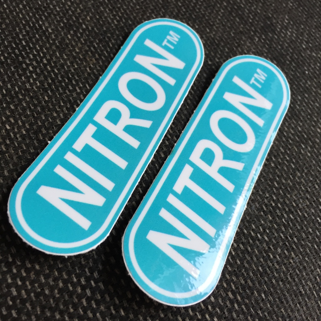 NITRON [10X3cm] decal cao cấp chống nước, sắc nét, bền màu, dính chặt. Hình dán logo trang trí mọi nơi
