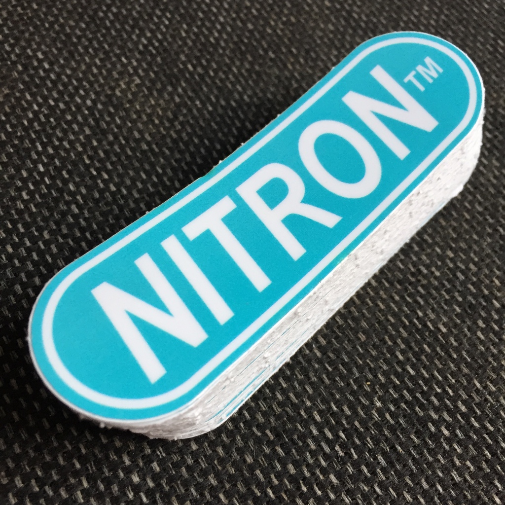 NITRON [10X3cm] decal cao cấp chống nước, sắc nét, bền màu, dính chặt. Hình dán logo trang trí mọi nơi