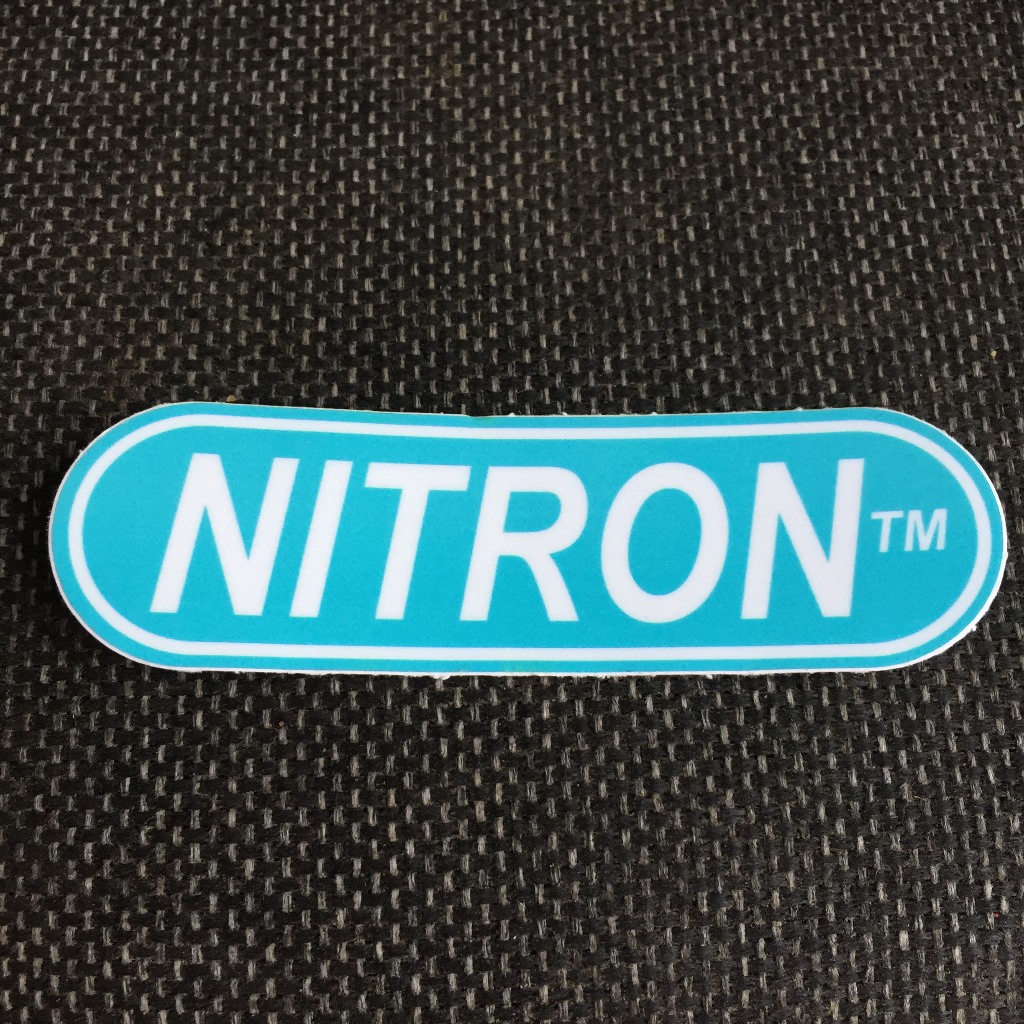 NITRON [10X3cm] decal cao cấp chống nước, sắc nét, bền màu, dính chặt. Hình dán logo trang trí mọi nơi