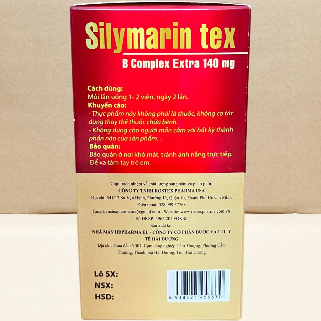 Combo 2 Hộp Silymarin Tex Đỏ - Rostex - Hải Dương - Vitamin Chữa Lành