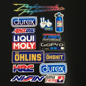 Bộ logo xanh - NOS. Hình dán decal siêu dính, chống nước, tem đua trang trí xe máy