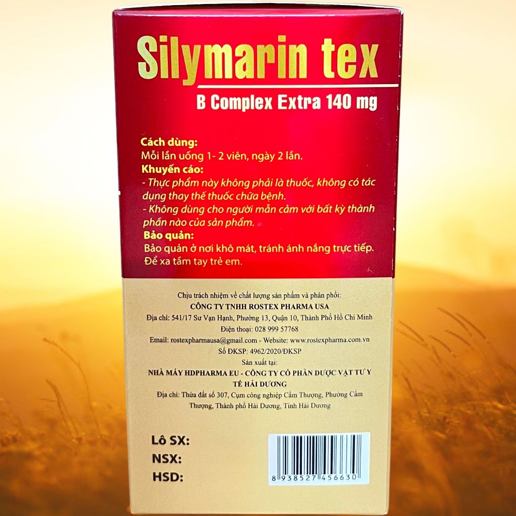 Combo 2 Hộp Silymarin Tex Đỏ - Rostex - Hải Dương - Vitamin Thanh Lọc