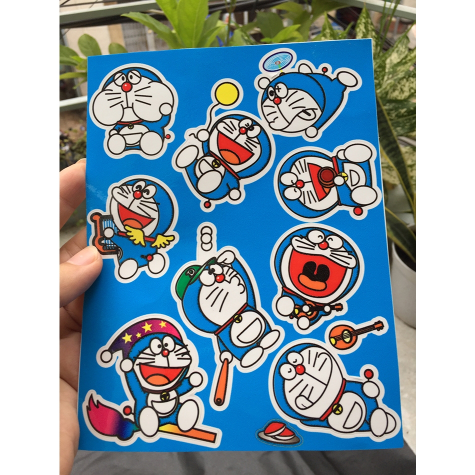 Bộ hình dán Doremon. Logo trang trí, sticker Doraemon đặt in theo yêu cầu, chống nước