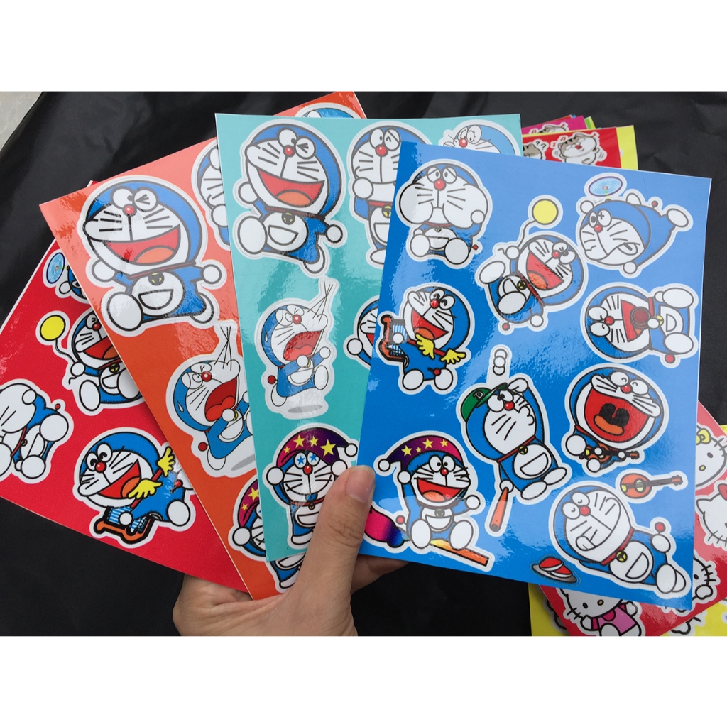 Bộ hình dán Doremon. Logo trang trí, sticker Doraemon đặt in theo yêu cầu, chống nước