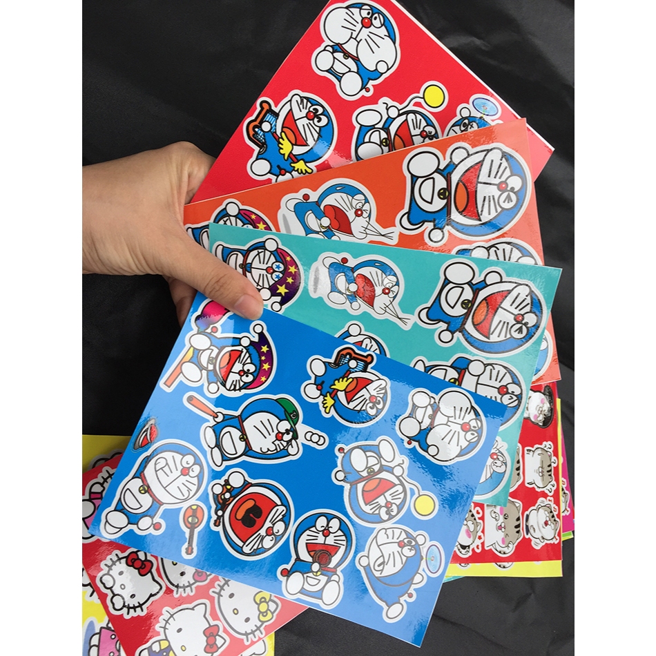 Bộ hình dán Doremon. Logo trang trí, sticker Doraemon đặt in theo yêu cầu, chống nước