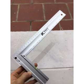 Thước ke góc vuông nhôm Kapusi Nhật Bản 30cm thiết kế nivo, nhôm trắng chống gỉ, Bh 12 thángKouritsu Official Store