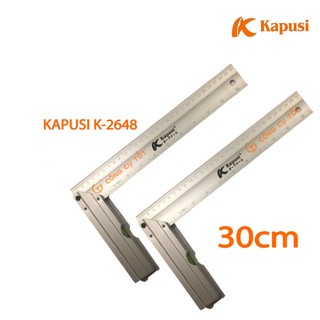Thước ke góc vuông nhôm Kapusi Nhật Bản 30cm thiết kế nivo, nhôm trắng chống gỉ, Bh 12 thángKouritsu Official Store