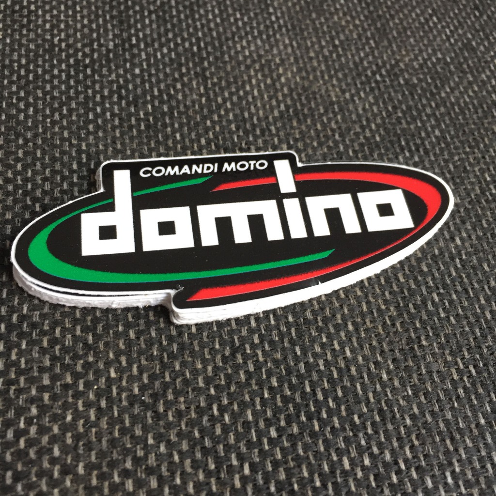 DOMINO đen[8.5x3.5cm] decal cao cấp chống nước, sắc nét, bền màu, dính chặt. Hình dán logo trang trí mọi nơi