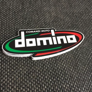 DOMINO đen[8.5x3.5cm] decal cao cấp chống nước, sắc nét, bền màu, dính chặt. Hình dán logo trang trí mọi nơi