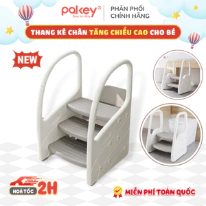Thang Kê Chân Có Tay Cầm Cho Bé PAKEY Cao Cấp, Ghế Kê Chân, Toilet Dày Dặn Chắn Chắn Giúp Tăng Chiều Cao 2, 3 Bậc