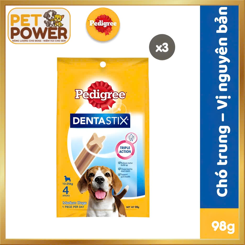 Xương gặm sạch răng Dentastix Pedigree Gà cho chó
