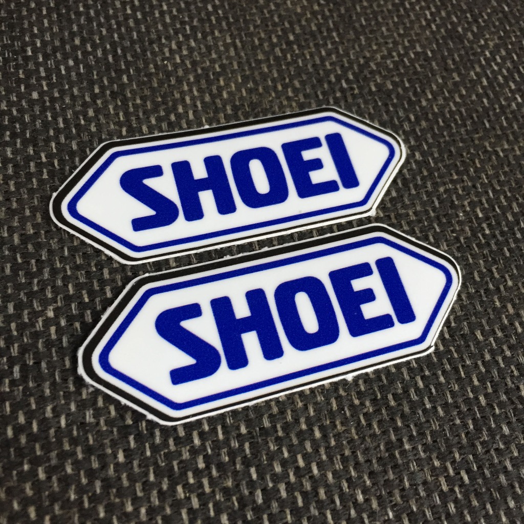 SHOEI[6.5x2.5cm] decal cao cấp chống nước, sắc nét, bền màu, dính chặt. Hình dán logo trang trí mọi nơi