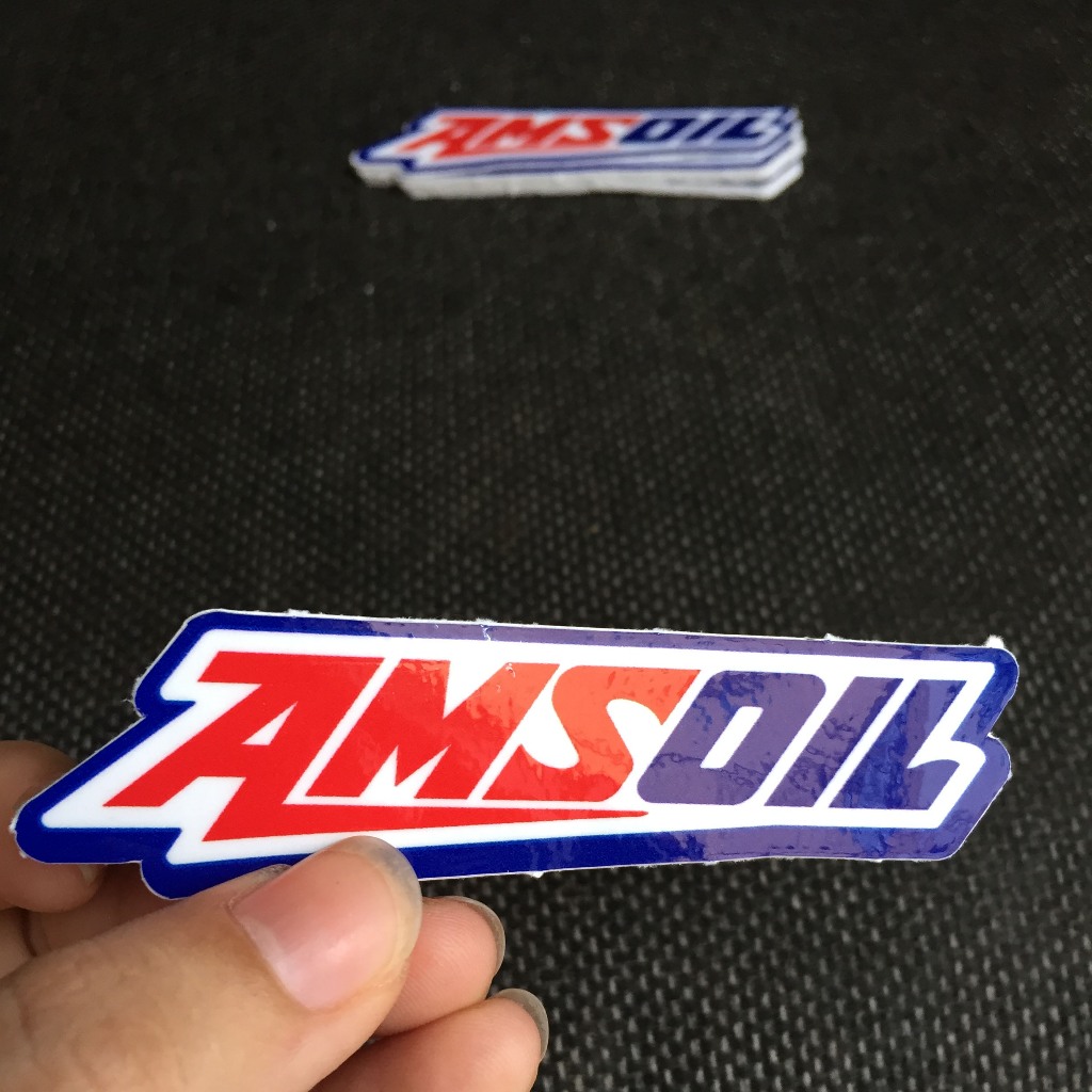 AMSOIL[8.8x2.5cm] decal cao cấp chống nước, sắc nét, bền màu, dính chặt. Hình dán logo trang trí mọi nơi