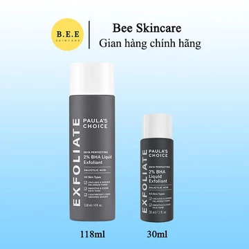 [HÀNG CÔNG TY] Dung Dich Tẩy Tế Bào Chết Paula’s Choice 2% BHA Giảm Mụn Đầu Đen, Sạch Sâu Lỗ Chân Lông Bee Skincare