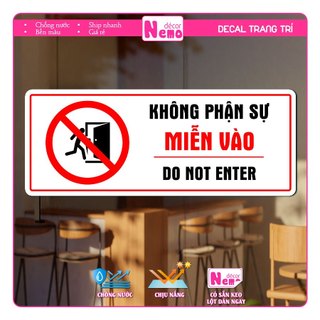 Decal Không Phận Sự Miễn Vào, Cấm Vào, Bảng Thông Báo Nhắc Nhở, Decal Dán Chống Nước Chịu Nhiệt Tốt.