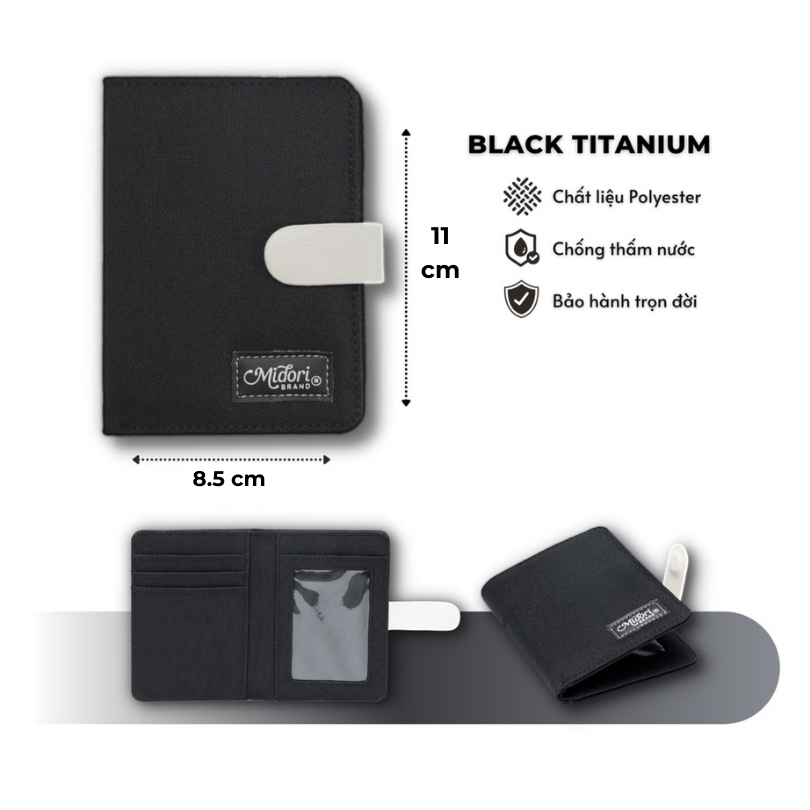 Ví Vải Đứng Nam Nữ TITANIUM Bóp Đựng Tiền Thẻ Nhiều Ngăn Polyeste Thời Trang | MIDORI BAG COLLECTION