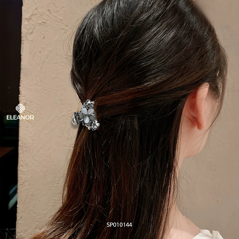Kẹp tóc nữ Eleanor Accessories thiết kế hình hoa đính đá phụ kiện tóc kẹp tóc càng cua mini 10144