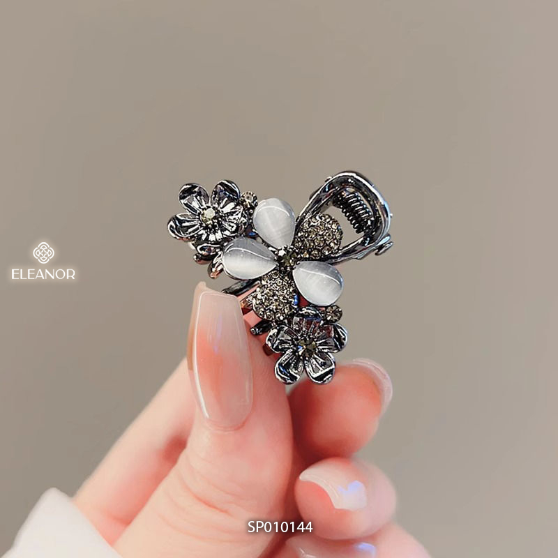 Kẹp tóc nữ Eleanor Accessories thiết kế hình hoa đính đá phụ kiện tóc kẹp tóc càng cua mini 10144