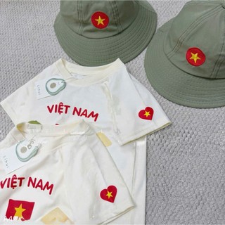 Set quần áo mũ cho bé trai bé gái Độc Lập QUỐC KHÁNH 2/9 siêu xinh co giãn mềm mịn thoải mái vận động mesuakids